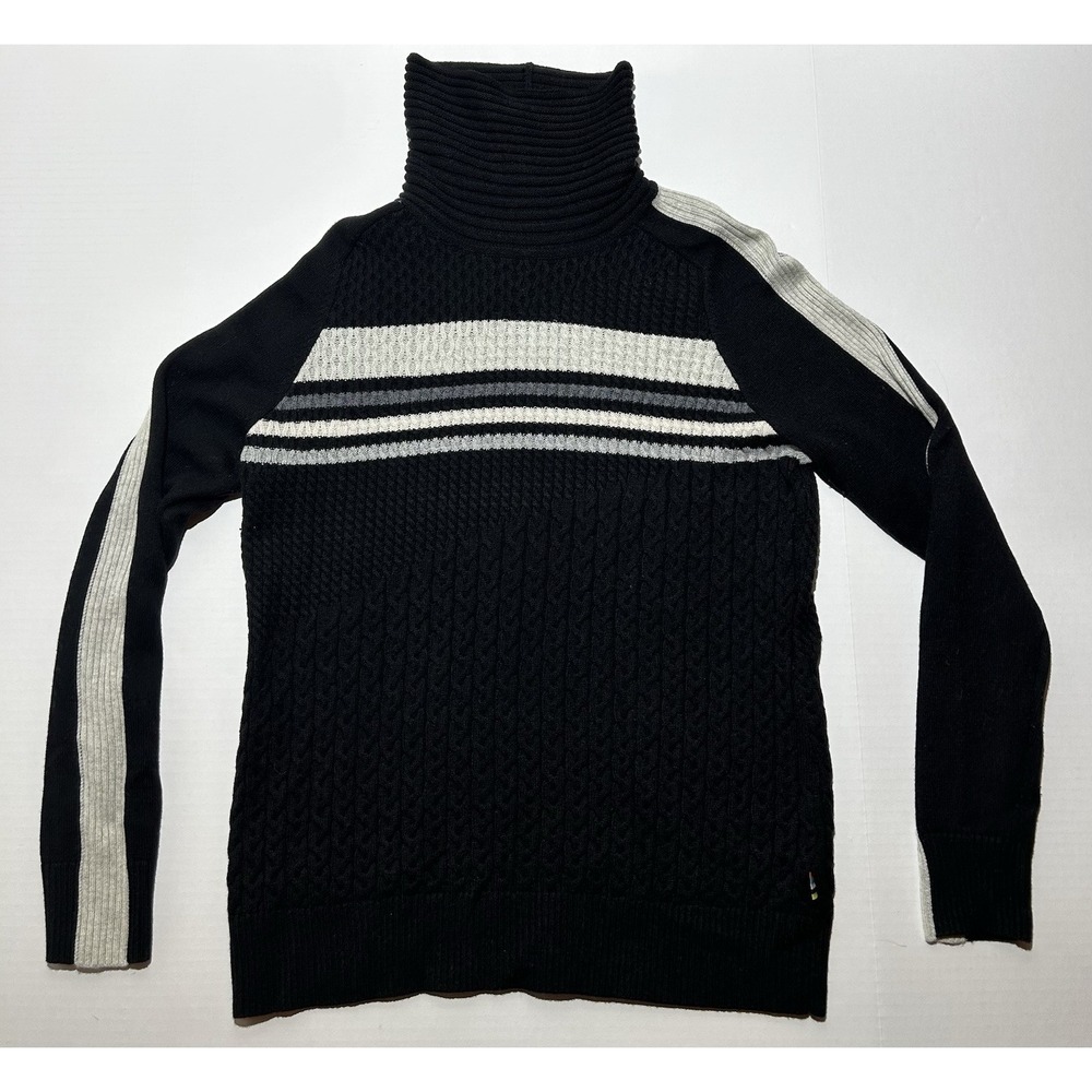 Smartwool Dacono Ski Sweater Womens Merino Wool Blend Cable Knit Cowl Neck XL